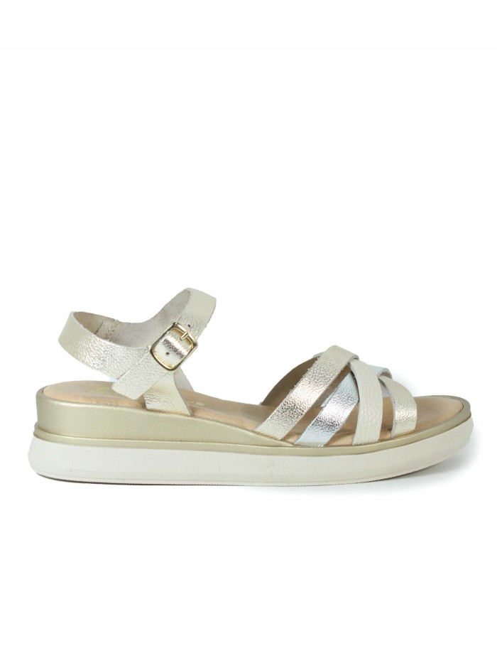 SANDALIAS DE GEL METALIZADAS APLAUSO 14590 PLATINO