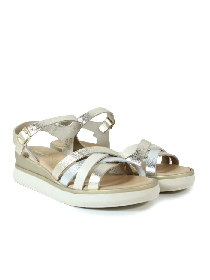 SANDALIAS DE GEL METALIZADAS APLAUSO 14590 PLATINO