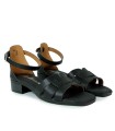 SANDALIAS DE PIEL CON TACÓPN BAJO APLAUSO 698 NEGRO