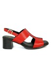 SANDALIA CÓMODA DE TACÓN ROJA APLAUSO OMEGA 1979