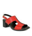 SANDALIA CÓMODA DE TACÓN ROJA APLAUSO OMEGA 1979