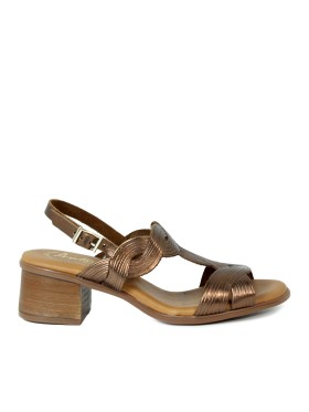 SANDALIAS DE TACÓN CON PLANTA DE GEL APLAUSO 2731 BRONCE