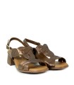 SANDALIAS DE TACÓN CON PLANTA DE GEL APLAUSO 2731 BRONCE