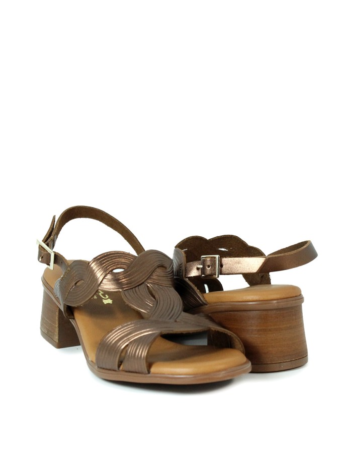 SANDALIAS DE TACÓN CON PLANTA DE GEL APLAUSO 2731 BRONCE