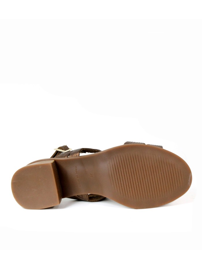 SANDALIAS DE TACÓN CON PLANTA DE GEL APLAUSO 2731 BRONCE