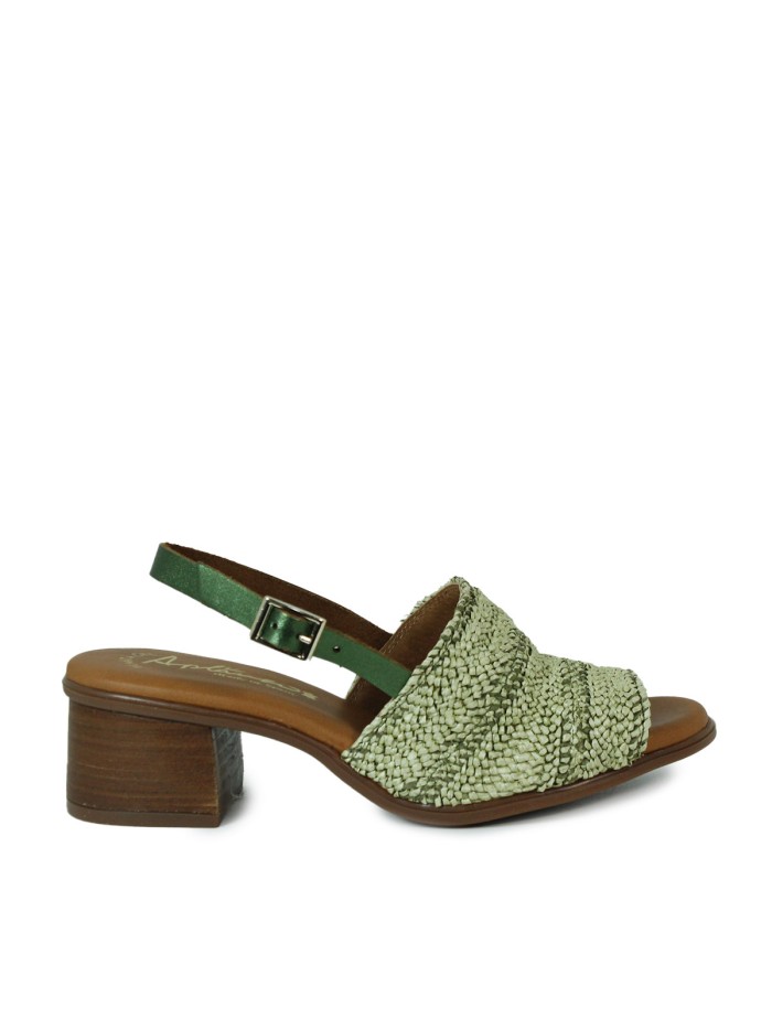 SANDALIAS DE TACÓN CON PLANTA DE GEL 2732 KAKI