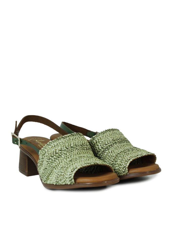SANDALIAS DE TACÓN CON PLANTA DE GEL 2732 KAKI