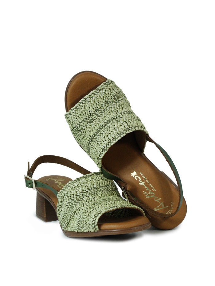 SANDALIAS DE TACÓN CON PLANTA DE GEL 2732 KAKI