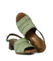 SANDALIAS DE TACÓN CON PLANTA DE GEL 2732 KAKI