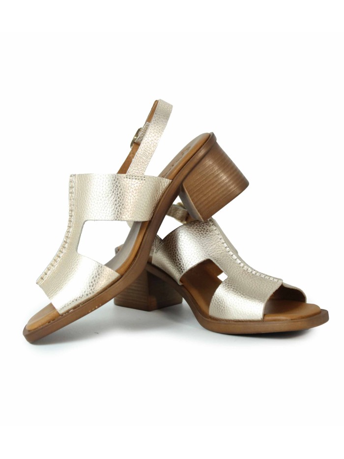 SANDALIAS DE TACÓN PLANTILLA DE GEL 2790 APLAUSO ORO