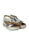SANDALIAS DE PIEL CON PLANTA DE GEL APLAUSO 12302 MULTIMETAL-ORO