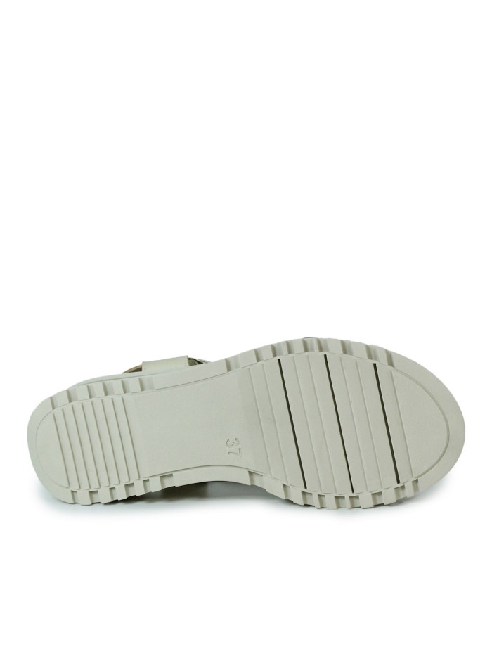 SANDALIAS DE PIEL CON PLANTA DE GEL APLAUSO 12302 MULTIMETAL-ORO