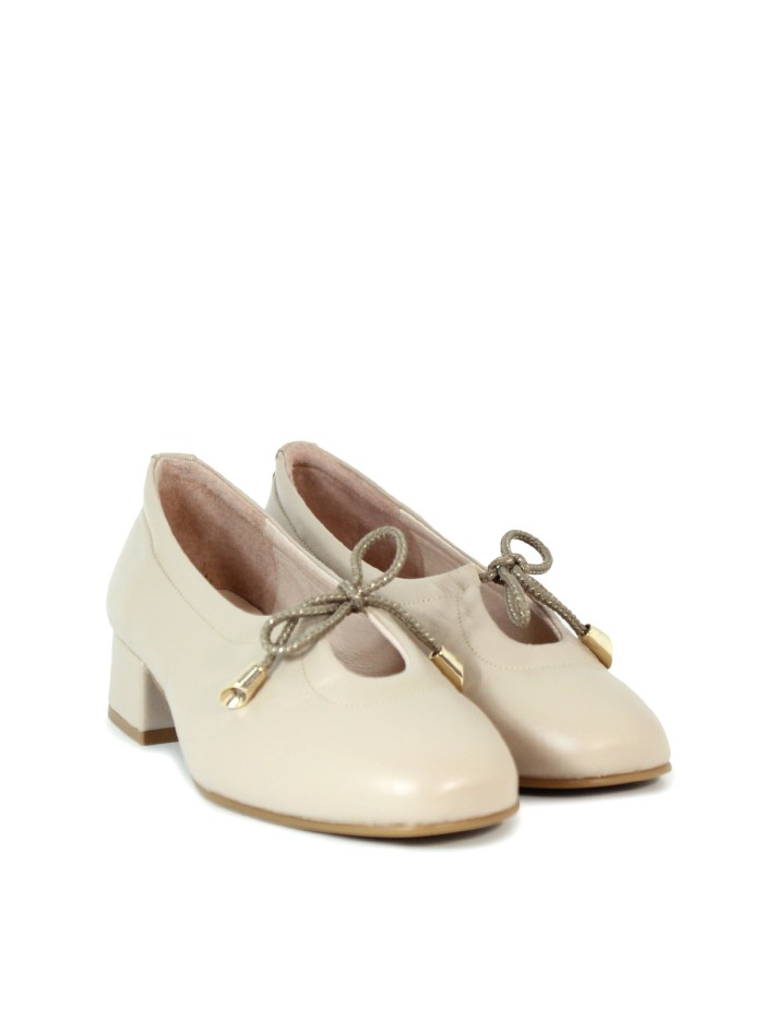 BAILARINA PUNTA REDONDA CON LAZO APLAUSO LULU 04 TAUPE