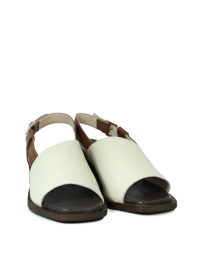 SANDALIA DE PIEL CON TACÓN APLAUSO EVE 003 BEIGE