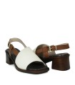 SANDALIA DE PIEL CON TACÓN APLAUSO EVE 003 BEIGE