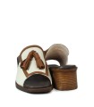 SANDALIAS DESTALONADA DE PIEL CON BORLAS APLAUSO BEIGE