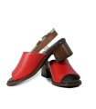 SANDALIA DE PIEL CON TACÓN APLAUSO EVE 003 ROJO