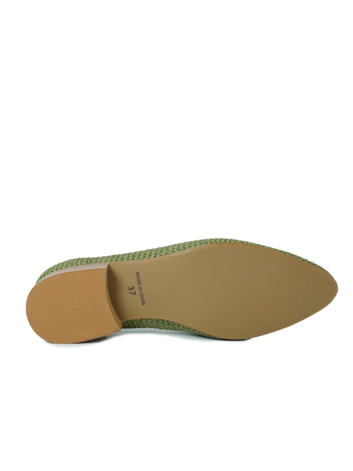 ZAPATO TEJIDO DESTALONADO CON TACÓN BAJO APLAUSO 143701 KAKI