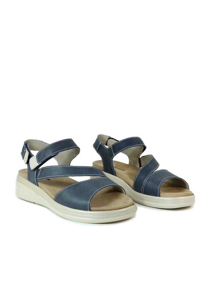 SANDALIAS DE PIEL CON PLANTILLA EXTRAIBLE APLAUSO WAX 4338 AZUL