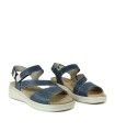 SANDALIAS DE PIEL CON PLANTILLA EXTRAIBLE APLAUSO WAX 4338 AZUL