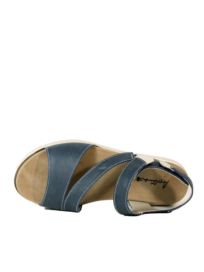 SANDALIAS DE PIEL CON PLANTILLA EXTRAIBLE APLAUSO WAX 4338 AZUL