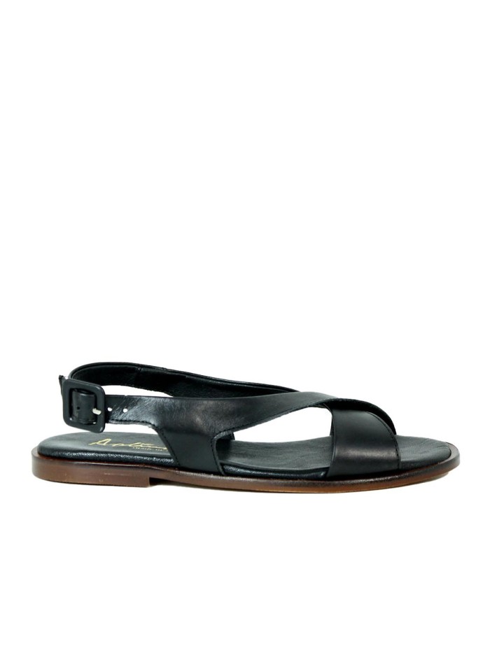 SANDALIA PLANA MUJER 12042 APLAUSO NEGRO