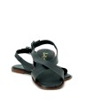 SANDALIA PLANA MUJER 12042 APLAUSO NEGRO