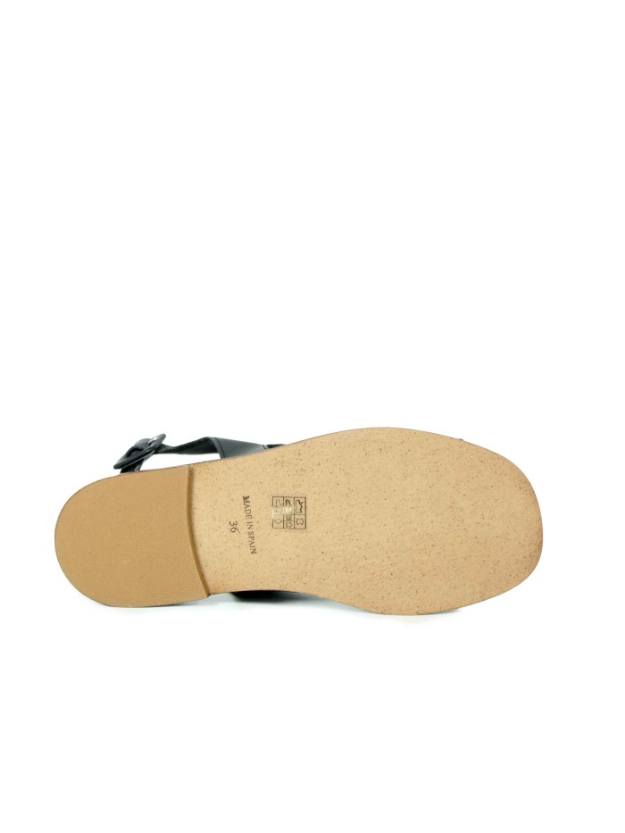 SANDALIA PLANA MUJER 12042 APLAUSO NEGRO
