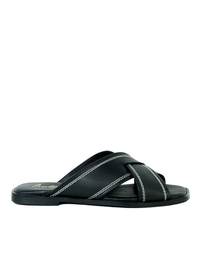 SANDALIA PLANA DESTALONADA 16201 APLAUSO NEGRO