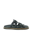 SANDALIA PLANA DE PIEL PARA MUJER 2000 NEGRO
