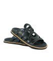 SANDALIA PLANA DE PIEL PARA MUJER 2000 NEGRO