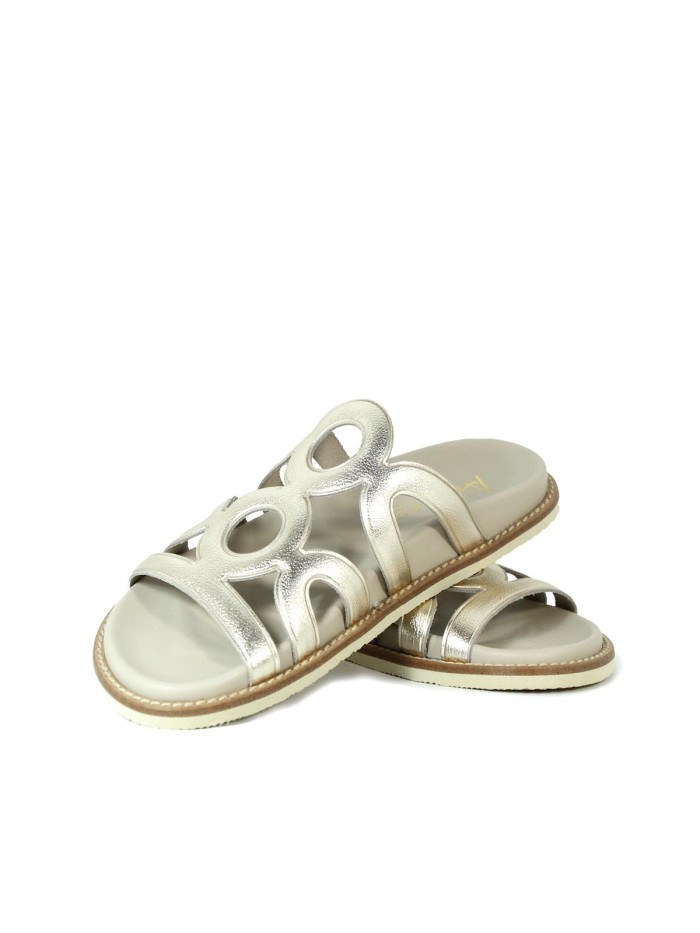 SANDALIAS PLANAS PARA MUJER APLAUSO 2000 ORO