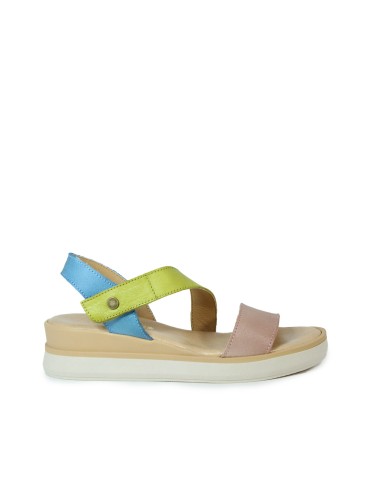 SANDALIAS DE PIEL PARA MUJER 14592 APLAUSO MULTICOLOR