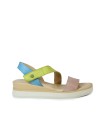 SANDALIAS DE PIEL PARA MUJER 14592 APLAUSO MULTICOLOR