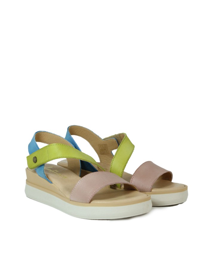 SANDALIAS DE PIEL PARA MUJER 14592 APLAUSO MULTICOLOR