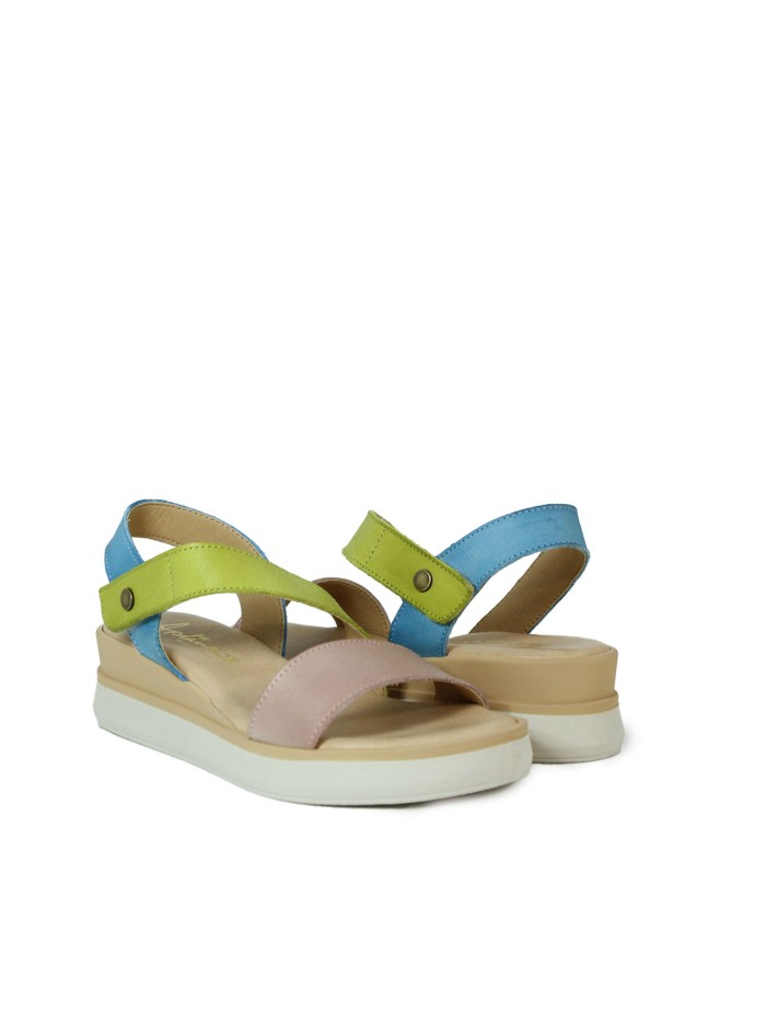 SANDALIAS DE PIEL PARA MUJER 14592 APLAUSO MULTICOLOR