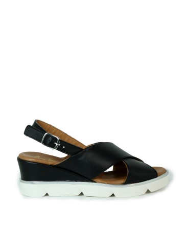 SANDALIAS DE GEL METALIZADAS APLAUSO 12611 NEGRO