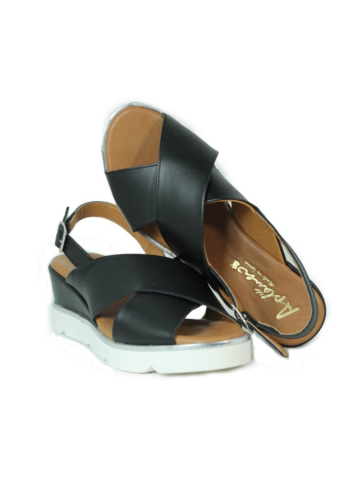 SANDALIAS DE GEL METALIZADAS APLAUSO 12611 NEGRO