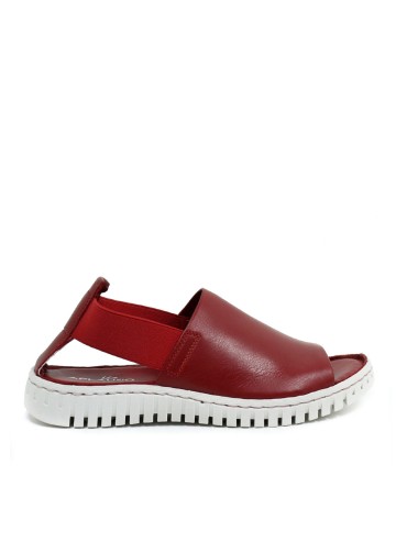 SANDALIAS FLEXIBLES DE PIEL APLAUSO SAVANA 1124302 ROJO