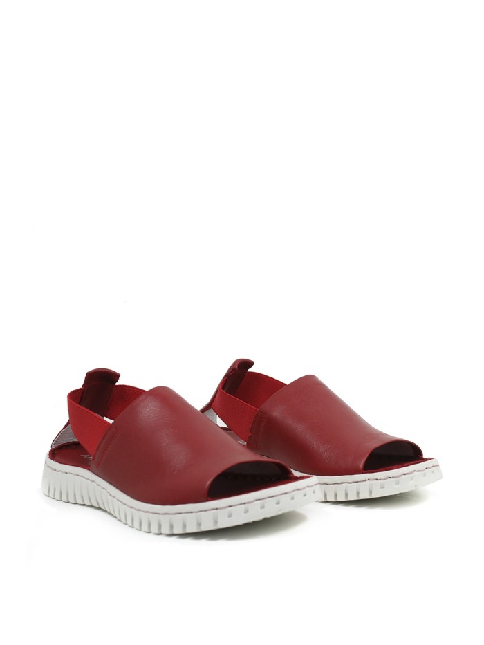 SANDALIAS FLEXIBLES DE PIEL APLAUSO SAVANA 1124302 ROJO