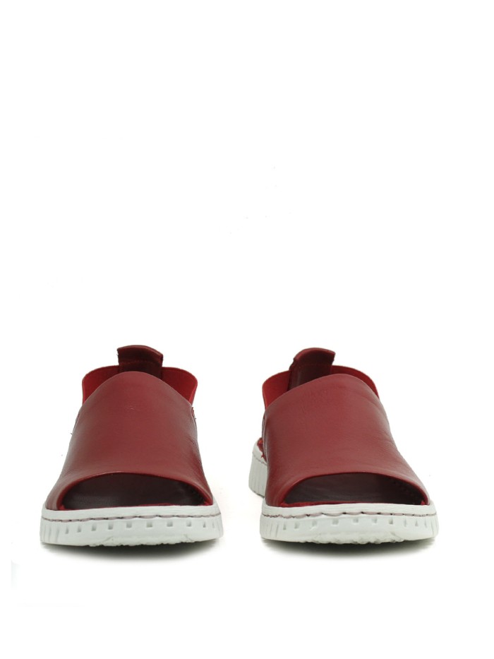 SANDALIAS FLEXIBLES DE PIEL APLAUSO SAVANA 1124302 ROJO