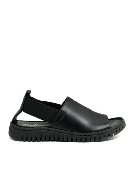 SANDALIAS FLEXIBLES DE PIEL APLAUSO SAVANA 1124302 NEGRO