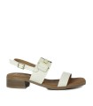 SANDALIAS CONFORT DE PIEL BEIGE TACÓN BAJO APLAUSO 606