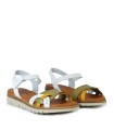 SANDALIAS DE PIEL CON PLANTA DE GEL APLAUSO 4631 COMBI BLANCO