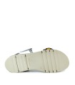 SANDALIAS DE PIEL CON PLANTA DE GEL APLAUSO 4631 COMBI BLANCO