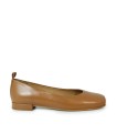 BAILARINA DE PIEL CAMEL CON PUNTA CUADARADA APLAUSO IRIS 16080