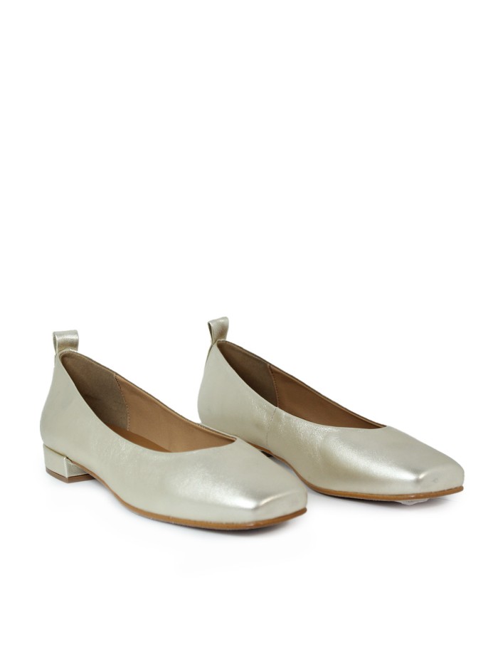 BAILARINA DE PIEL METALIZADA PUNTA CUADRADA APLAUSO IRIS 16080