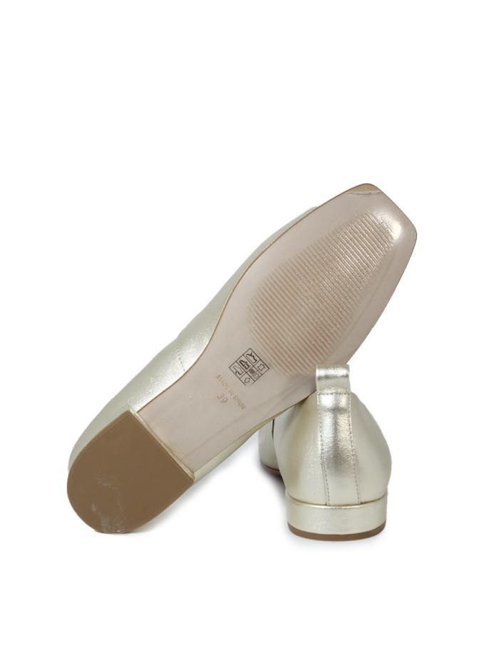 BAILARINA DE PIEL METALIZADA PUNTA CUADRADA APLAUSO IRIS 16080