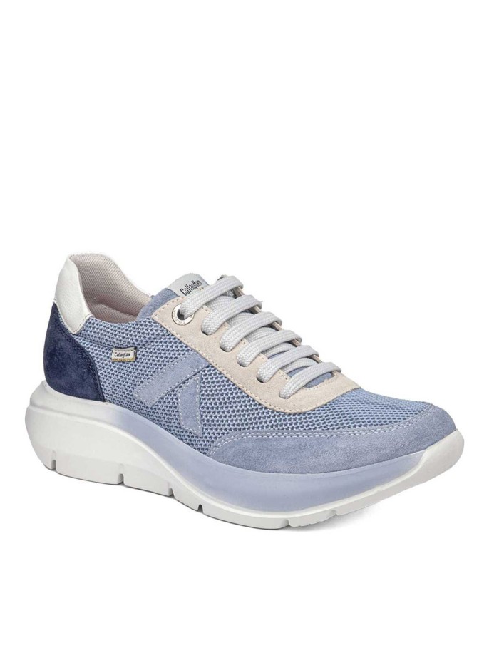 ZAPATILLAS CASUAL DE MUJER CON CORDONES CALLAGHAN PESCA 62400.2 CELESTE