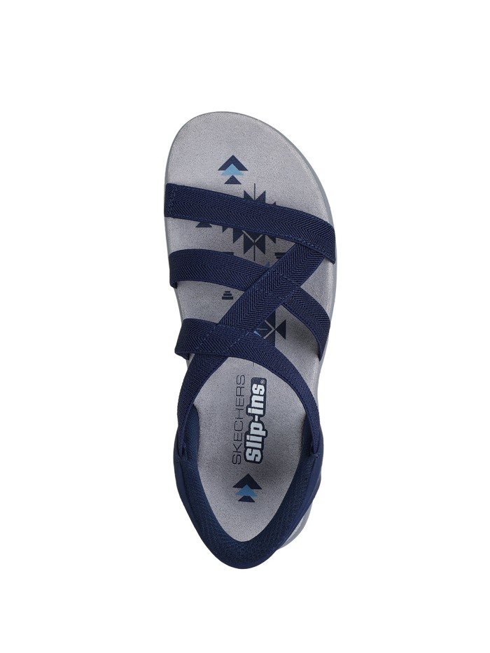 SANDALIAS DE MUJER Skechers Slip-ins: Reggae Slim - Stretch Flex 163460 MARINO
